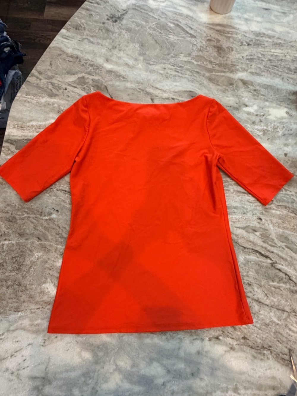 Jude Connally Orange Stretch Top Small 3/4 Sleeve Travel Knit Wrinkle Resistant - Picture 5 of 8